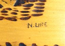 VINTAGE PYROPGRAHY WOOD PLAQUE