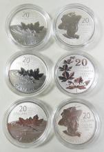 6 CANADIAN SILVER COINS - no tax