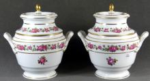 PAIR EXCEPTIONAL ANTIQUE PORCELAIN FRUIT COOLERS
