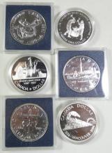 6 CANADIAN SILVER DOLLARS