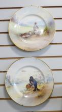 SET OF HAND-PAINTED MINTON WALL PLATES
