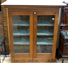 ANTIQUE MARBLE TOP BOOKCASE