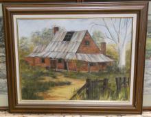 PAIR OF FRAMED PASTELS AND OIL PAINTING