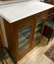 ANTIQUE MARBLE TOP BOOKCASE