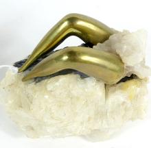 PAIR BRONZE "LEG" SCULPTURES