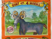 HAND-PAINTED CIRCUS SIDESHOW POSTER