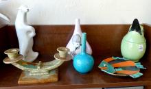 TOBACCO JAR, FIGURINE, VASES, ETC.