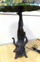 BRONZE ART DECO STYLE TABLE LAMP