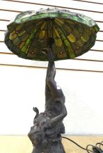 BRONZE ART DECO STYLE TABLE LAMP