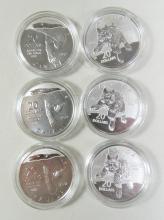 6 CANADIAN SILVER COINS - no tax