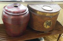 TWO ASIAN STORAGE BINS