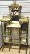 ART NOUVEAU BRASS ETAGERE