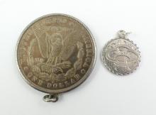 2 ANTIQUE U.S. COIN PENDANTS