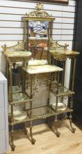 ART NOUVEAU BRASS ETAGERE