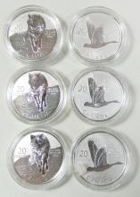 6 CANADIAN SILVER COINS - no tax