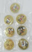 7 FINE SILVER DISNEY COINS - no tax