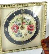 TWO VINTAGE CLOCKS & WATCH BOX