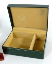TWO VINTAGE CLOCKS & WATCH BOX