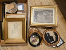 BOX LOT OF SMALL ARTWORK