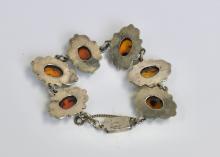 STERLING AND AMBER BRACELET