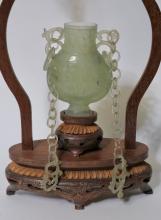 JADE VASE IN STAND