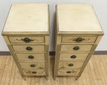 PAIR OF UPRIGHT BOUDOIR COMMODES