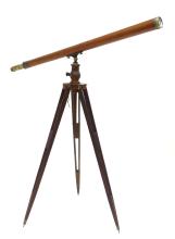 IMPORTANT 19TH CENTURY MAHOGANY BARREL TELESCOPE