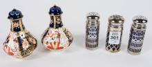 DERBY AND SILVERPLATE SHAKERS