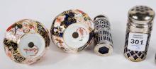 DERBY AND SILVERPLATE SHAKERS