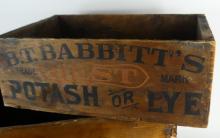 TWO ANTIQUE WOOD CRATES