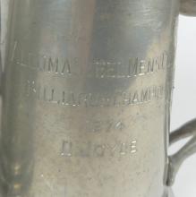 TWO ANTIQUE PEWTER MUGS