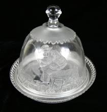 PATTERN GLASS CHEESE DISH