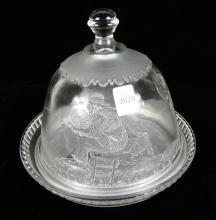 PATTERN GLASS CHEESE DISH