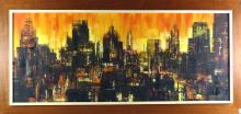 MID-CENTURY MODERN CITYSCAPE OIL