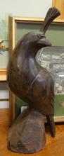 TWO WOODEN CARVINGS AND TOLE WORK