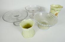 5 PIECES OF ANTIQUE GLASS