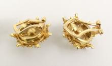 GOLD BROOCH & CLIP EARRINGS