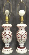 PAIR OF BOHEMIAN TABLE LAMPS