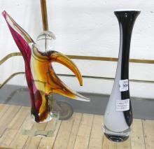 ART GLASS FIGURES AND VASE