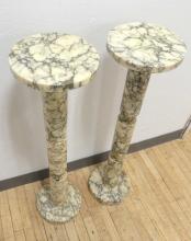 PAIR OF ALABASTER PEDESTALS