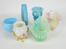 6 GLASS VASES