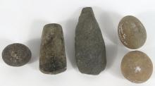 STONE CELTS/ADZES AND GAMESTONES / HAMMERSTONES, MIDDLESEX COUNTY