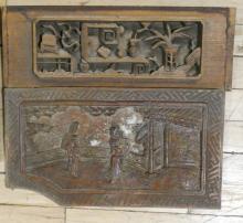 FOUR CHINESE TEMPLE CARVINGS