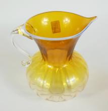 CANADIAN ART GLASS PITCHER