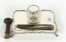 HALLMARKED SILVER DESK SET