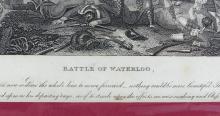 ANTIQUE PRINT, BATTLE OF WATERLOO EARLY 19TH C.