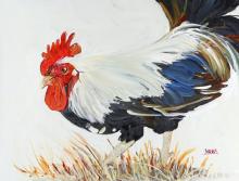 THREE ROOSTER PAINTINGS