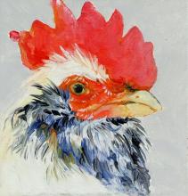 THREE ROOSTER PAINTINGS