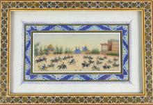 FOUR MUGHAL STYLE PAINTINGS ON IVORY