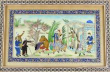 FOUR MUGHAL STYLE PAINTINGS ON IVORY